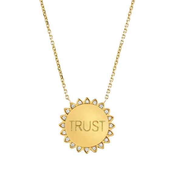 Logan Hollowell Jewelry - Trust the Universe Medium Diamond and 14k Solid Gold Necklace Logan Hollowell
